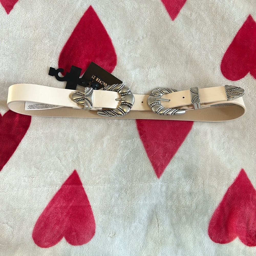 Silver buckle belt